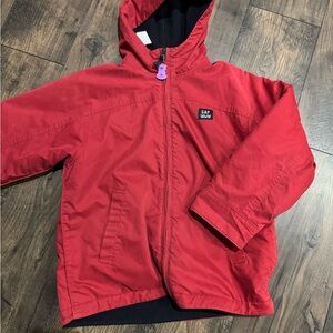 GAP Kids Red Hooded Jacket Reversible Youth Size Large